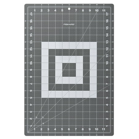 Fiskars 12” x 18” Double-Sided Self Healing Rotary Cutting Mat, Gray
