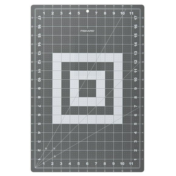 Fiskars 12” x 18” Double-Sided Self Healing Rotary Cutting Mat, Gray