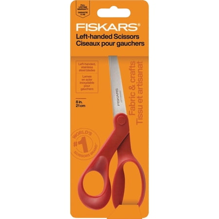 Fiskars Left-Handed Scissors 1294508697WJ Bent - Stainless Steel - 8 In, Orange