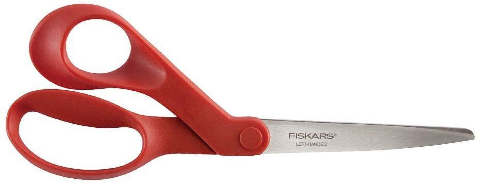Fiskars 1294508697wj Left-Hand 8 inch Bent-left, Stainless Steel - Orange, Red