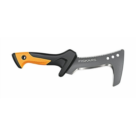 Fiskars 13" Billhook Knife, Serrated Steel Blade Garden Tool with Softgrip Handle, Orange and Black