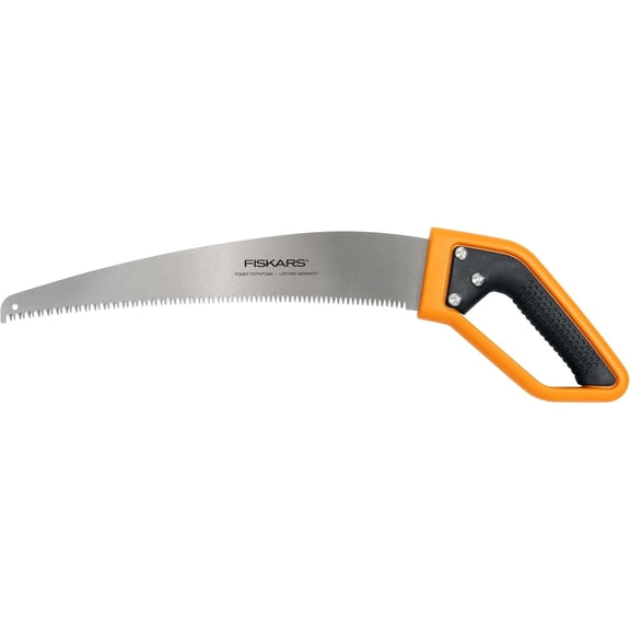 Fiskars 15 PowerTooth D-Handle Saw with Razor-Sharp Stainless Steel blade, Ergonomic SoftGrip Handle for Comfort and Control, Heavy-Duty Hand Saw