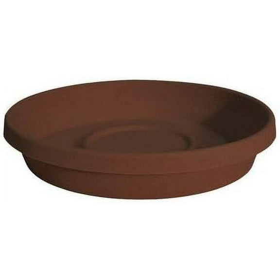 Fiskars 2.9" x 20" x 20" Round Brown Resin Planter Tray with UV Resistant