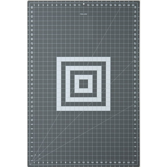 Fiskars 24" x 36" Self-Healing Double-Sided Cutting Mat, Gray and White