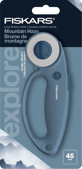 Fiskars Handle Fiskars 45mm Loop Handle Rotary Cutter, Mountain Haze (Light Blue ...