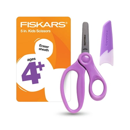 Fiskars Blunt-tip Kids Scissors (5 in.) with Sheath - Purple