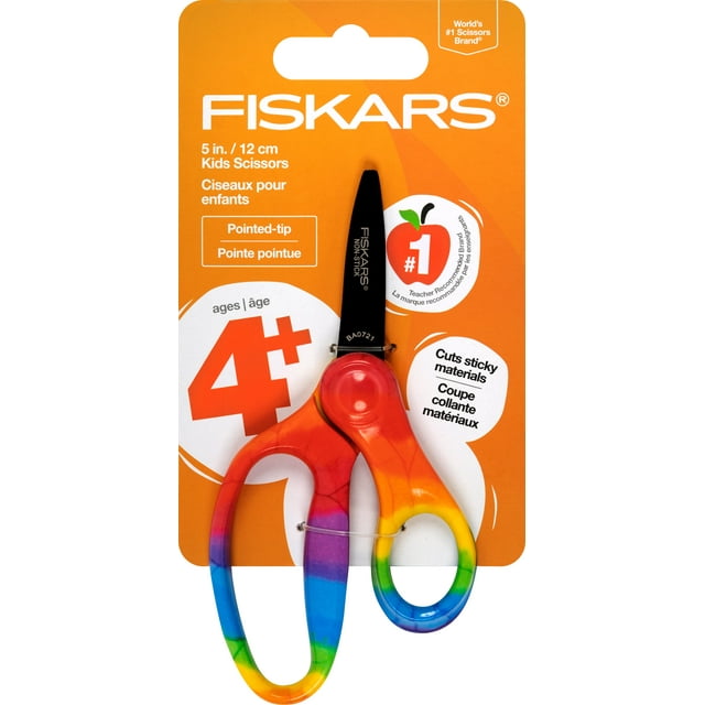 Fiskars 5" Pointed Kids Scissor Ages 47, Rainbow