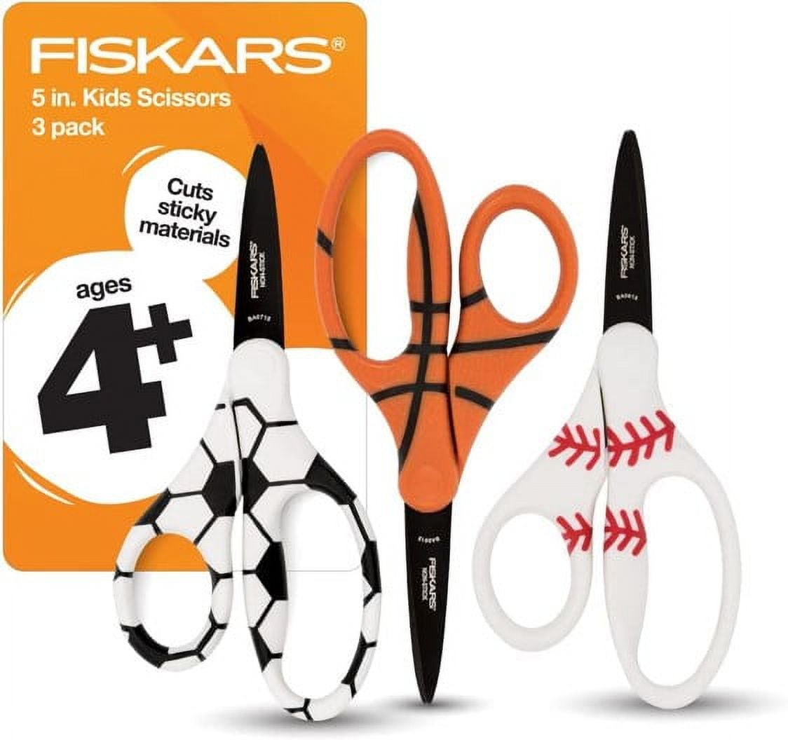 Fiskars 134162 Football MVP 5 Kid's 3-Piece Scissors & Rule Set