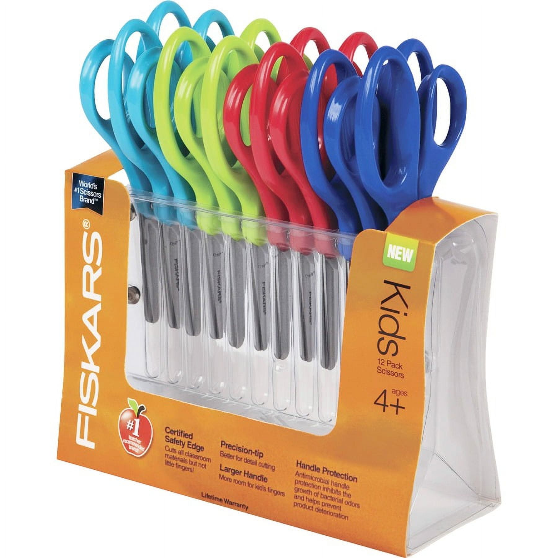 Fiskars Safety-Edge Pointed-tip Kids Scissors - 5 inches - Blue - Includes  Blade Cover