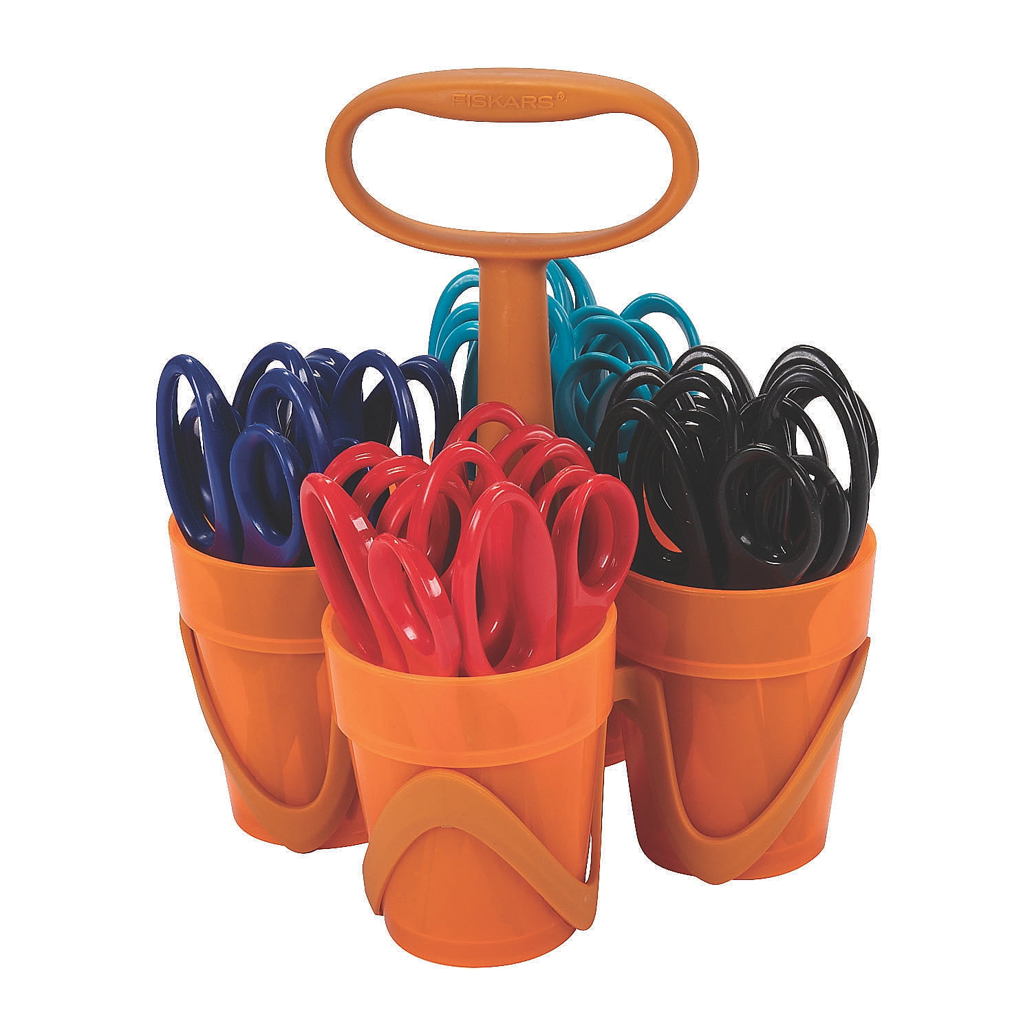 Bulk 29 piece Fiskars Pointed-Tip Scissors Classpack Caddy