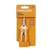 Fiskars 5" Stainless Steel Micro-Tip Easy Action Scissors, White