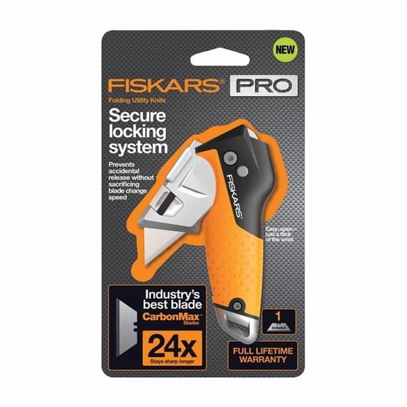 Fiskars 5 in. Pro Folding Utility Knife, Orange