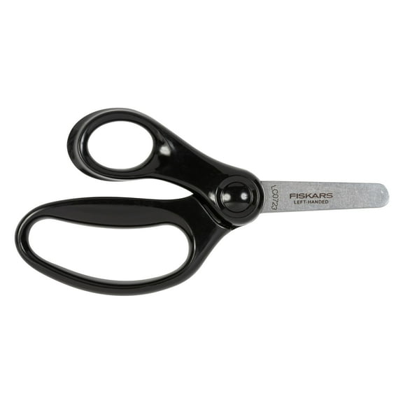Fiskars 5-inch Left Handed Kids Scissors with Sheath, Ages 4 and up, Black
