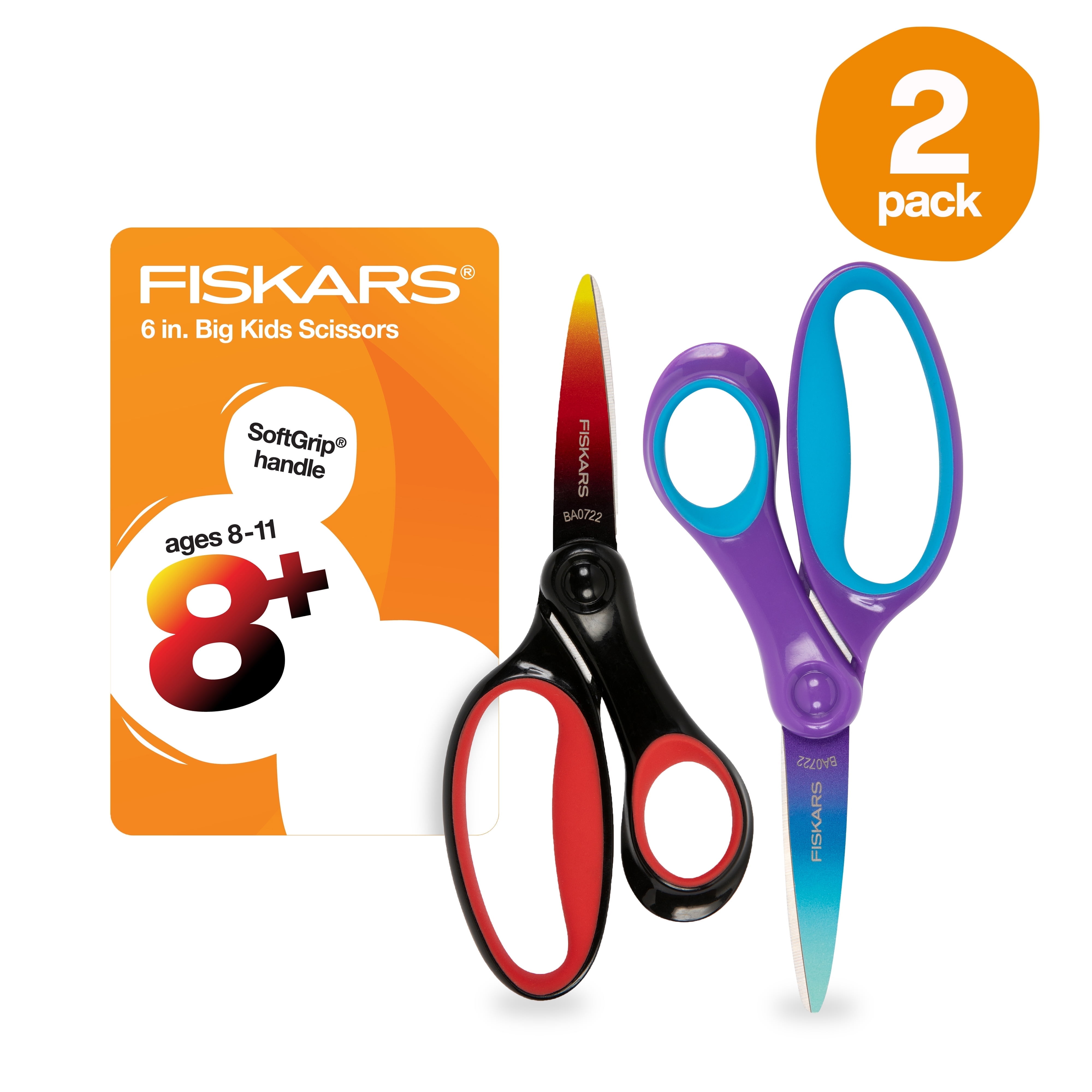 Fiskars 6" Stainless Steel Pointed Scissors, Bonus Pack with 2-Count