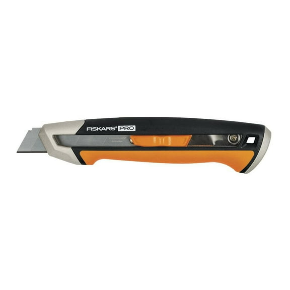 Fiskars 2829489 6 in. Pro Retractable Snap-Off Utility Knife - 8 Point, Orange