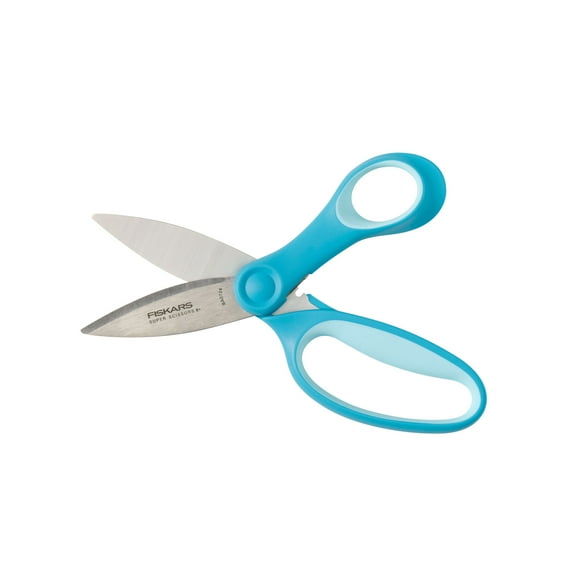 Fiskars 6-inch Kids Super Scissors, Turquoise, Ages 8 and Up, for Elementary School, Blunt-Tip Scissors