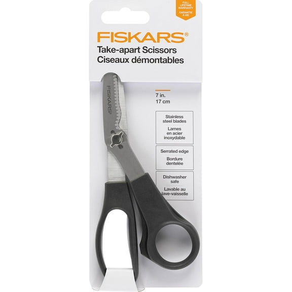 Fiskars 65107 3 in. Stainless Steel Kitchen Scissors, Gray