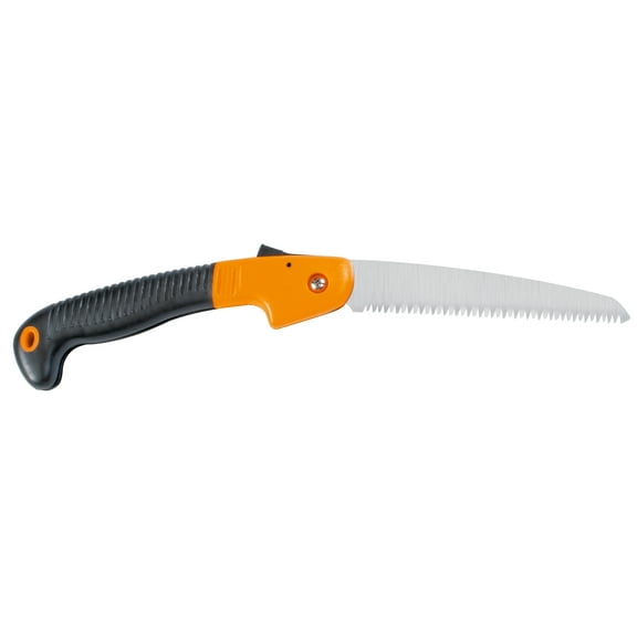 Fiskars 7" Folding Steel Saw with Non-Slip Grip, 1 Piece, Handsaw, Black and Orange