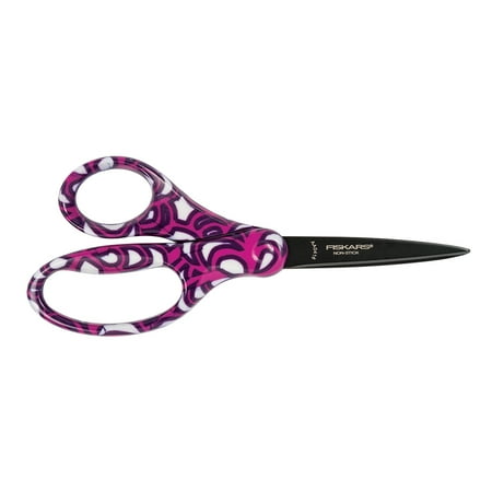 Fiskars 7" Student Scissors, Designer Non-stick (Color May Vary)