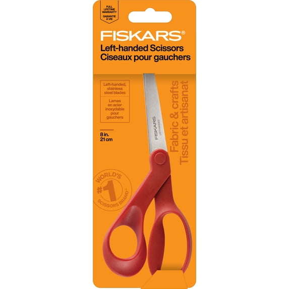 Fiskars 8" Fabric Scissors Left-handed, Red