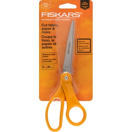 Fiskars 8 Inch Multi Purpose Scissors, Stainless Steel Blades, 1 Count, All Purpose Scissors