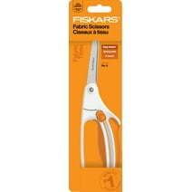 Fiskars 8" Premier Easy Action Bent Scissors, White