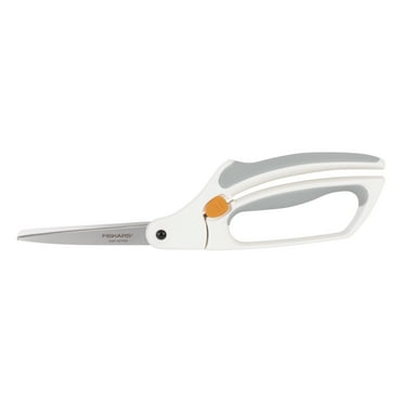 Fiskars 8" Bent Scissors with Premier Easy Action, in White