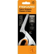 Fiskars 8" Razor Edge Fabric Shears for Tabletop Cutting, White, Sewing Scissors