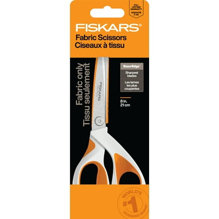 Fiskars 8" Razoredge Softgrip Fabric Scissors, Orange Shears