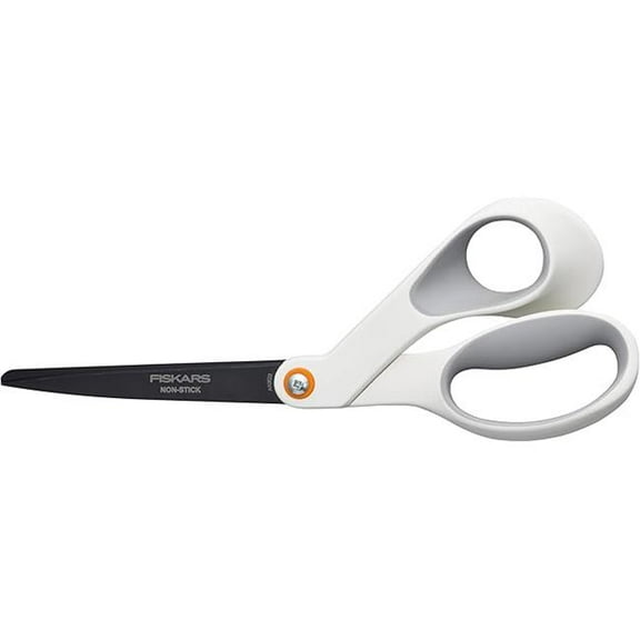Fiskars FSK1069764 8 in. Non-Stick Pointed Scissors with Stainless Steel Blades, White