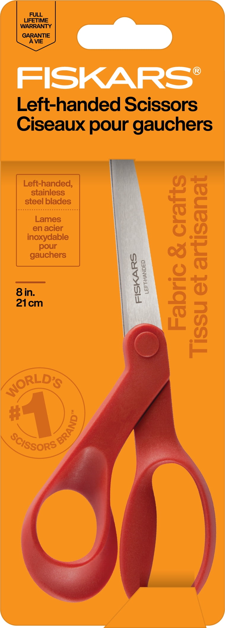 Fiskars All-Purpose Left-Handed Fabric Scissors, 8, Pointed, All
