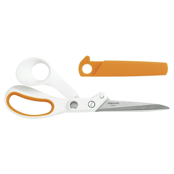 Fiskars Amplify Shears Mixed Media Scissors, Orange and White, 8 inch