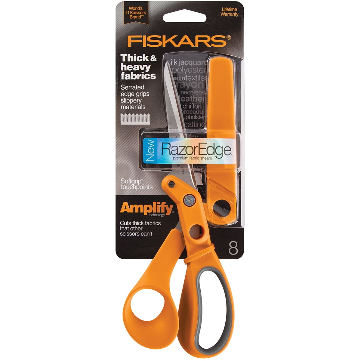 Fiskars Amplify Softgrip Serrated Sewing Scissors 8"
