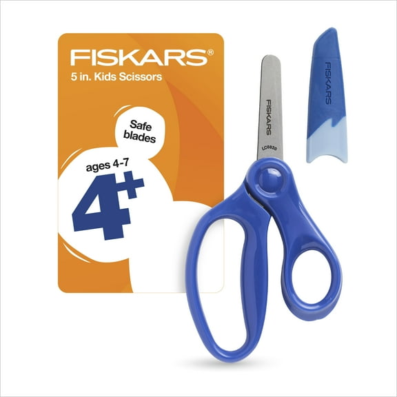 Fiskars Blunt-tip Kids Scissors (5 in.) with Sheath - Blue, Kids Scissors