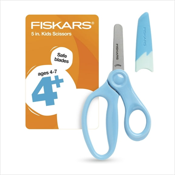 Fiskars Blunt-tip Kids Scissors (5 in.) with Sheath - Teal