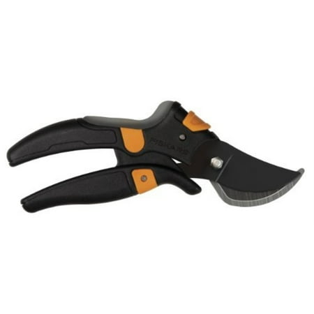 Fiskars Power Curve Bypass Pruner - Adjustable Ambidextrous Garden Shears - 1.25 in Cut — Residential Use, Standard Application