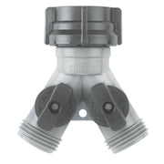 Gilmour 17 Hose Wye With Dual Shut-Off Valve, Polymer/Nylon, Teal/Black