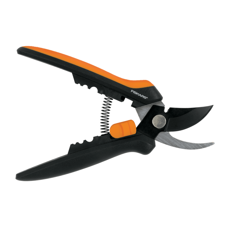 Fiskars Bypass Floral Pruning Shears, Black/Orange, 1/2