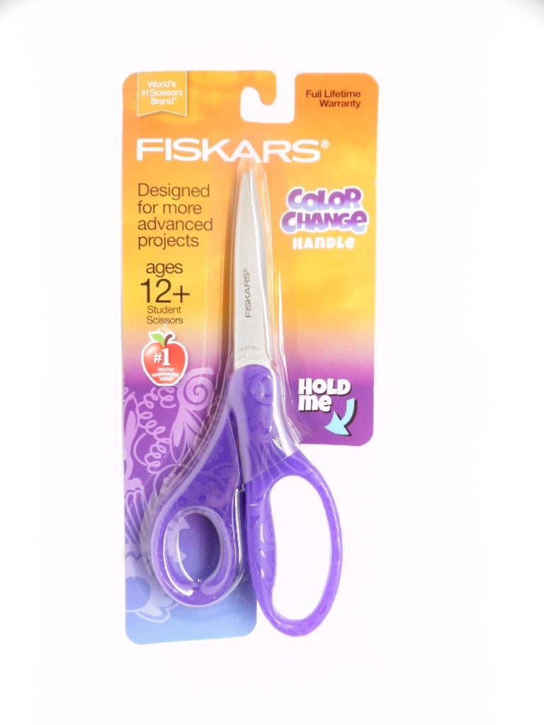 Fiskars Color Change Handle Advanced Projects Student Scissors Purple Ages 12+
