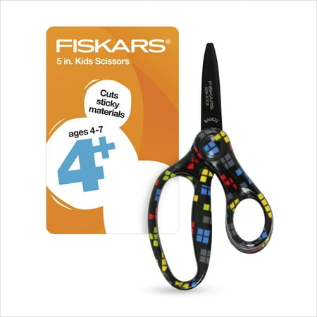 Fiskars Designer Non-stick Pointed-tip Kids Scissors 5 in - Tetris