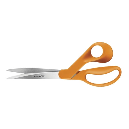 Fiskars Dressmaker Shears, 9", Pointed, All-Purpose Fabric Cutting, Orange