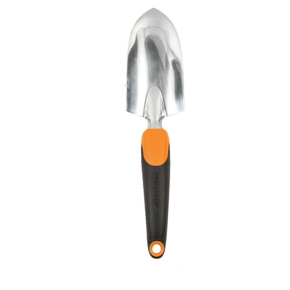 Fiskars Ergo Garden Trowel for Digging and Planting, Heavy Duty Gardening Hand Tool with Hanging Hole