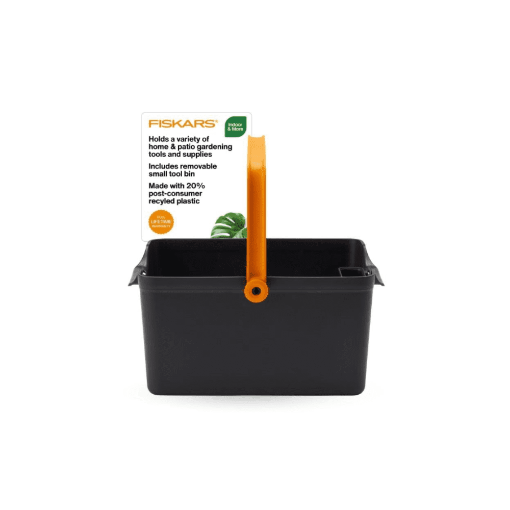 Black and Orange Recycled Plastic Indoor/Outdoor Garden Tool Caddy