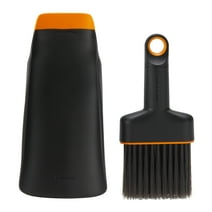 Fiskars Indoor and More Double-Sided Scoop and Brush Dustpan, Orange and Black