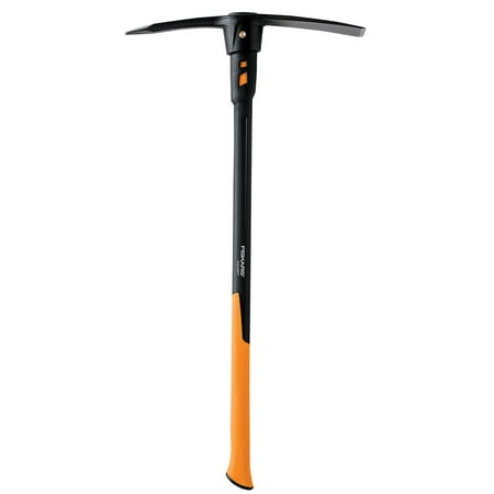Fiskars IsoCore 5lb Pickaxe, Forged Steel Head with Shock and Vibration Control, Black/Orange