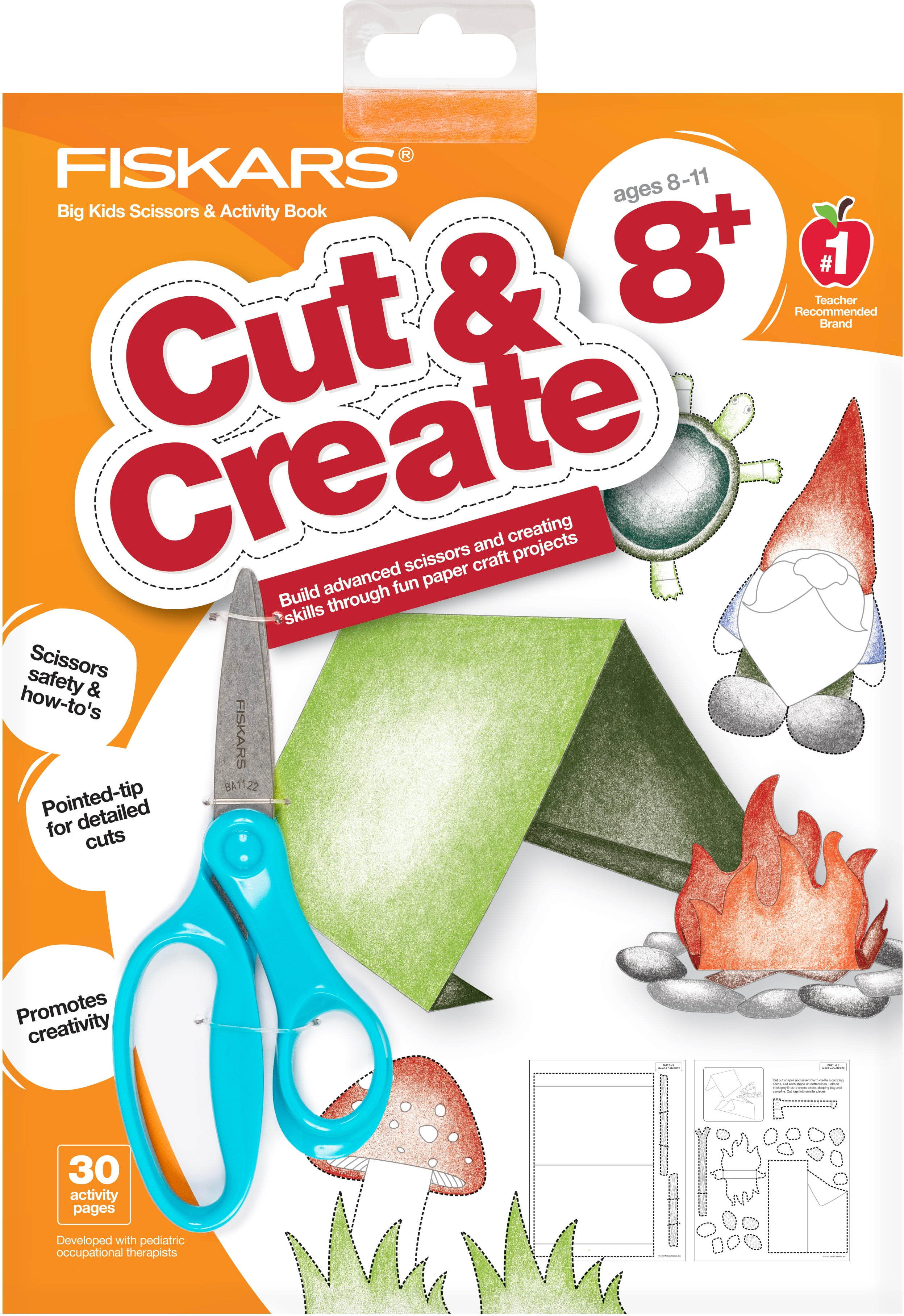 Fiskars® Kids Cutting Activity Book (Ages 8+) with Blue Big Kids