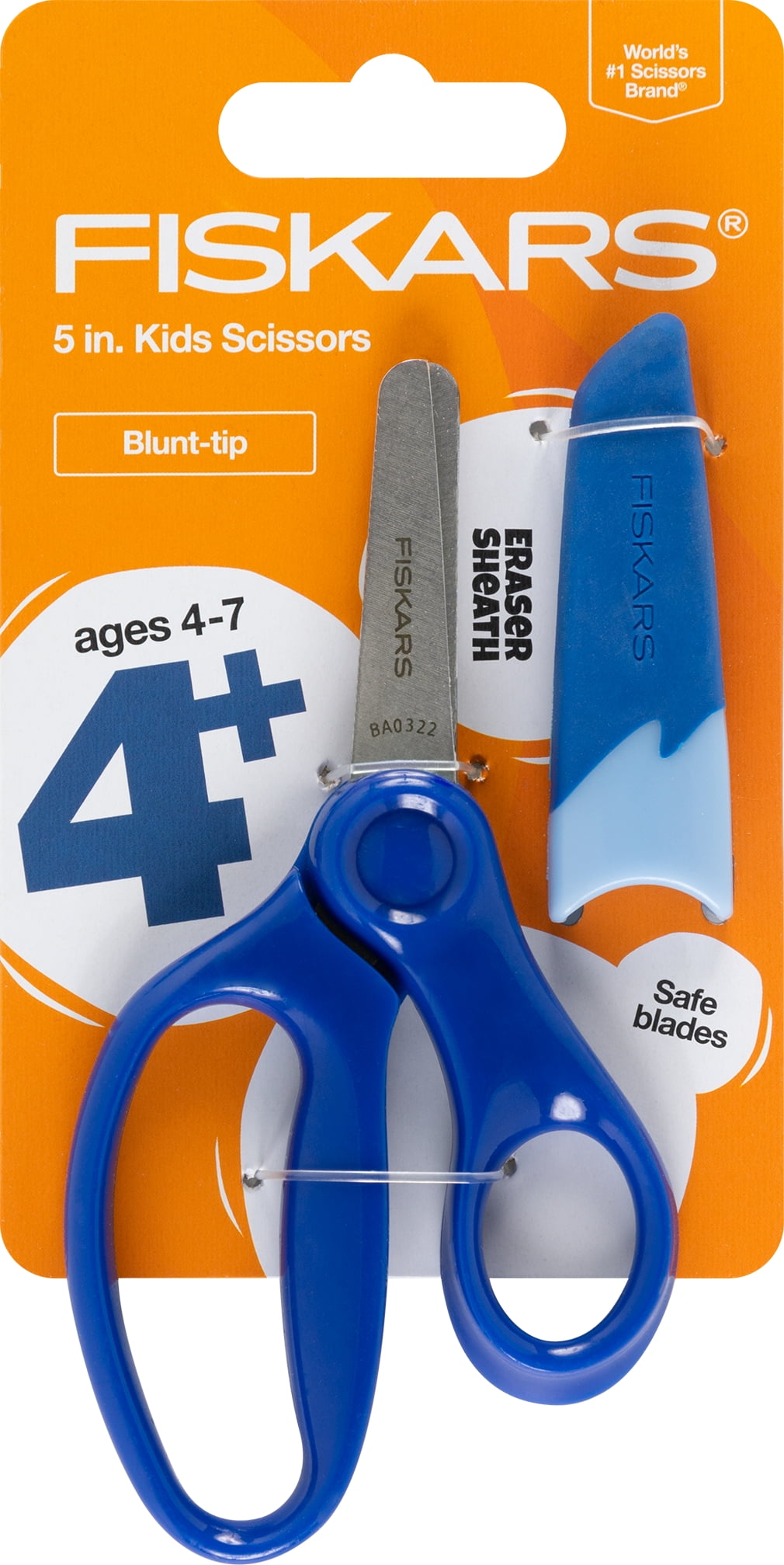 Fiskars 5 Blunt Kids Scissors with Eraser Sheath, Purple (Ages 4+) 