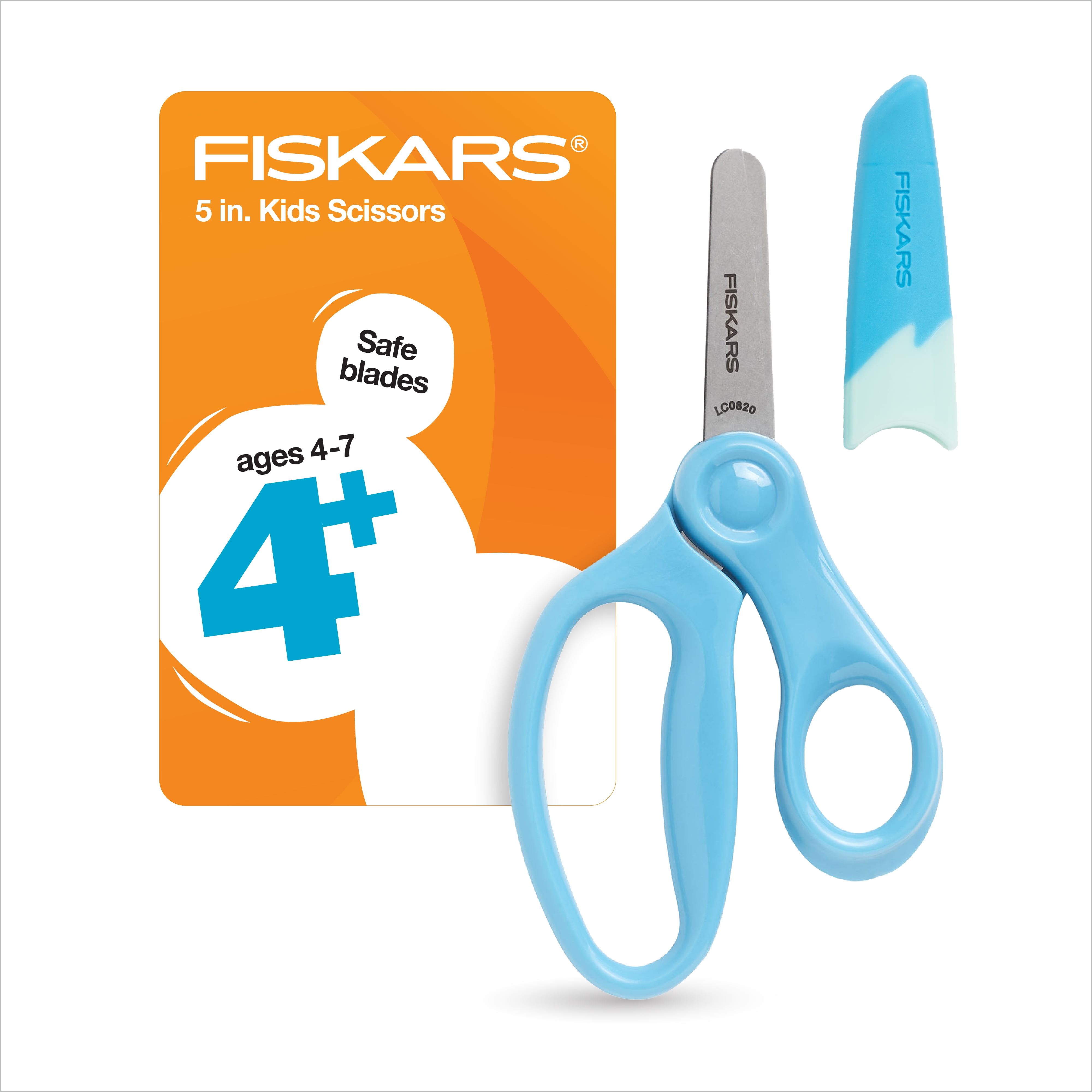 Fiskars 5 Pointed-tip Kids Safety Scissors with Eraser Cover Sheath (Select Color) Green