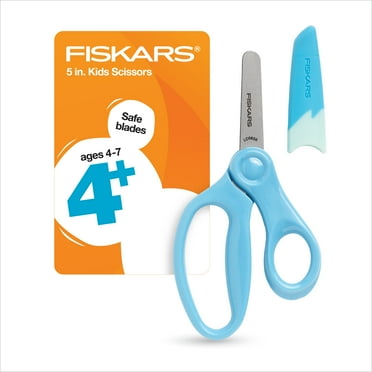 Fiskars Kids Scissors, 5", Blunt, School Supplies for Kids 4 to 7, Turquoise