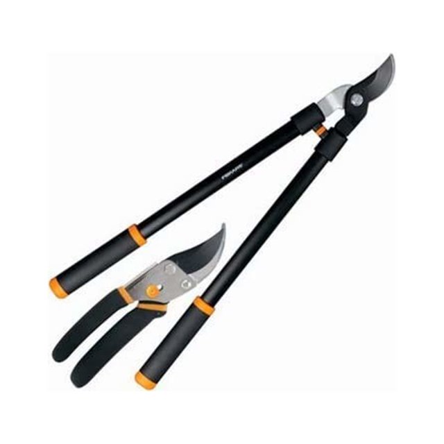 Fiskars Lopper and Pruner Garden Tool Set with Steel Blades and
